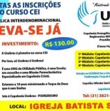 Aberta as inscrições para o curso CEI na Igreja Batista Shallom em Ipatinga/MG